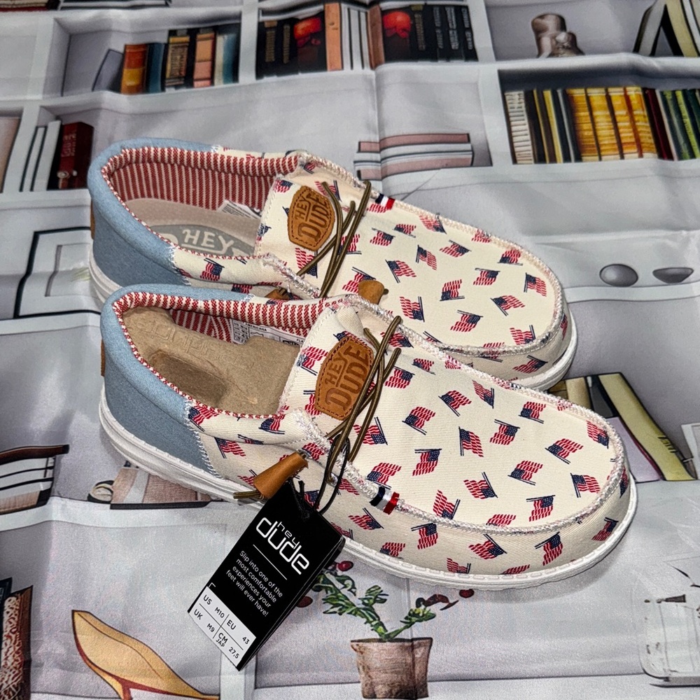 Hey Dude Patriotic Flag Print Shoes